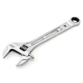 10 in. Wide Mouth Adjustable Wrench with 17 mm. Ratcheting End