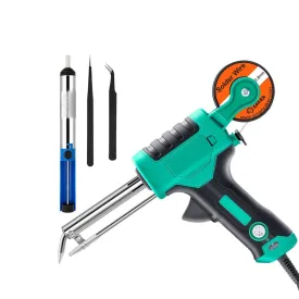 Adjustable Temperature Soldering Iron Kit - One-Hand Operation Automatic Soldering Gun For Electrical Maintenance, Soldering Wires, Circuit Board Repair, DIY