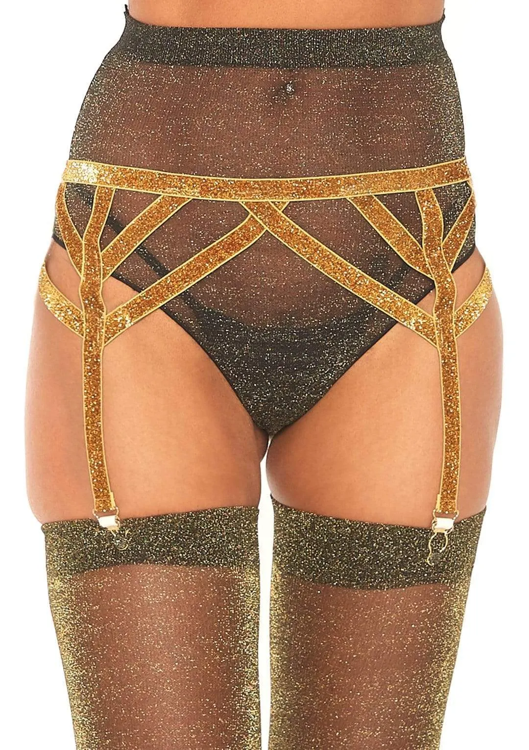 Alluring shimmery garter belt