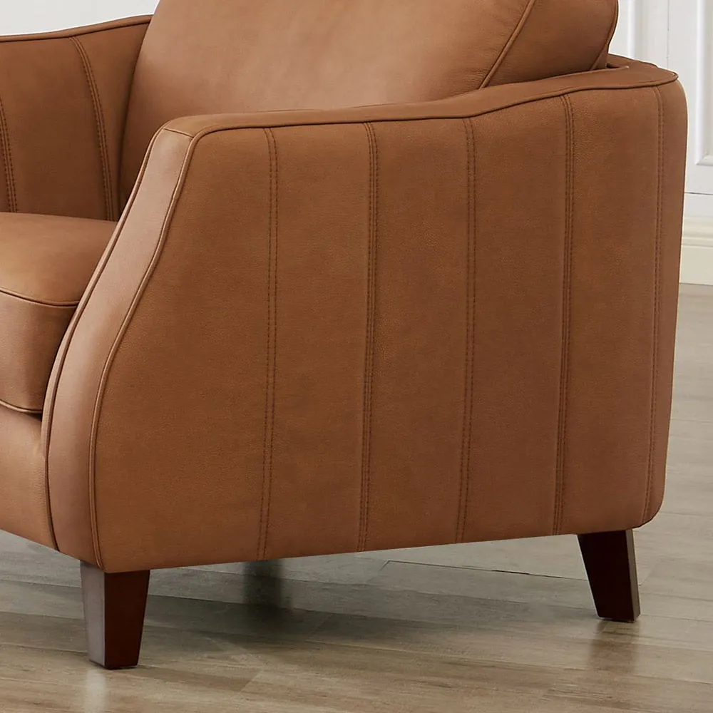 Aria-Top Grain Leather Chair - Brown by Couch.com