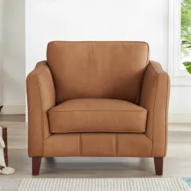 Aria-Top Grain Leather Chair - Brown by Couch.com