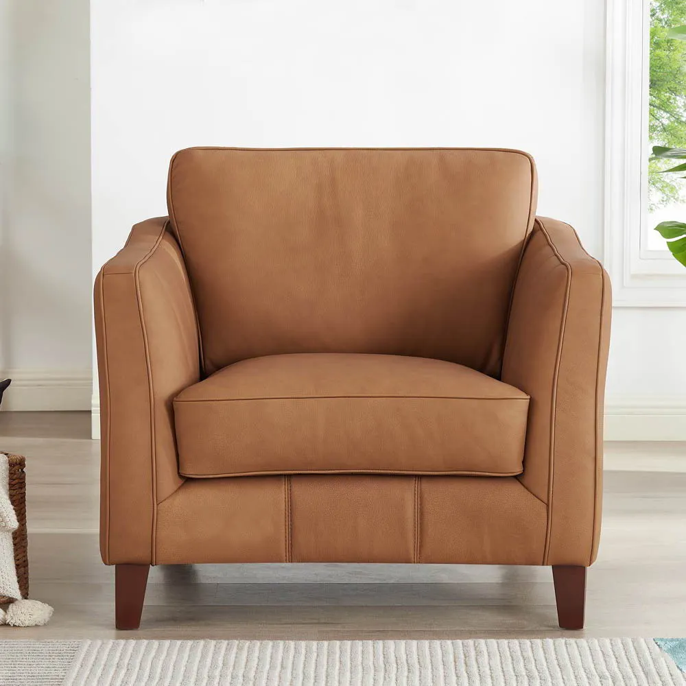 Aria-Top Grain Leather Chair - Brown by Couch.com