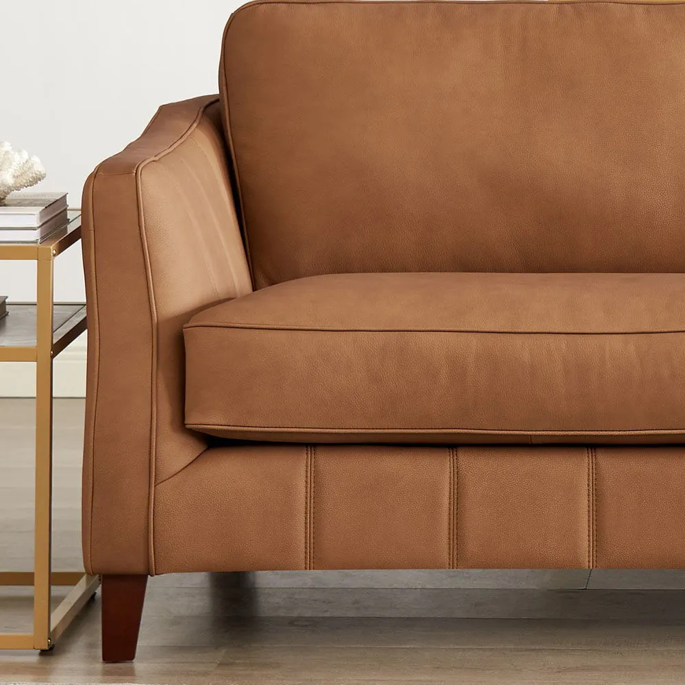 Aria-Top Grain Leather Loveseat - Brown by Couch.com