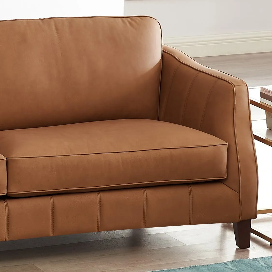 Aria-Top Grain Leather Sofa Couch - Brown by Couch.com