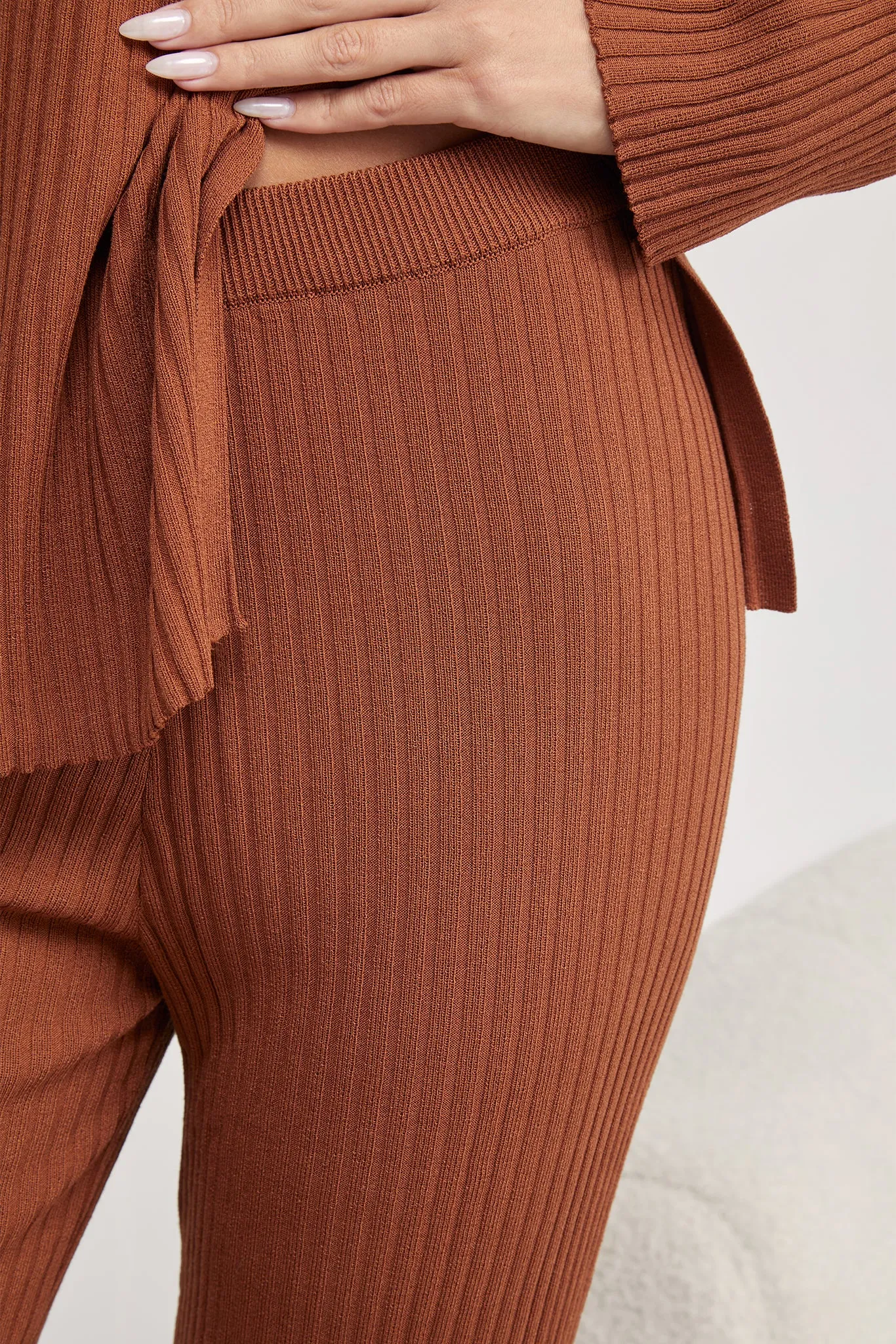 Avelline Knit Pants - Brown