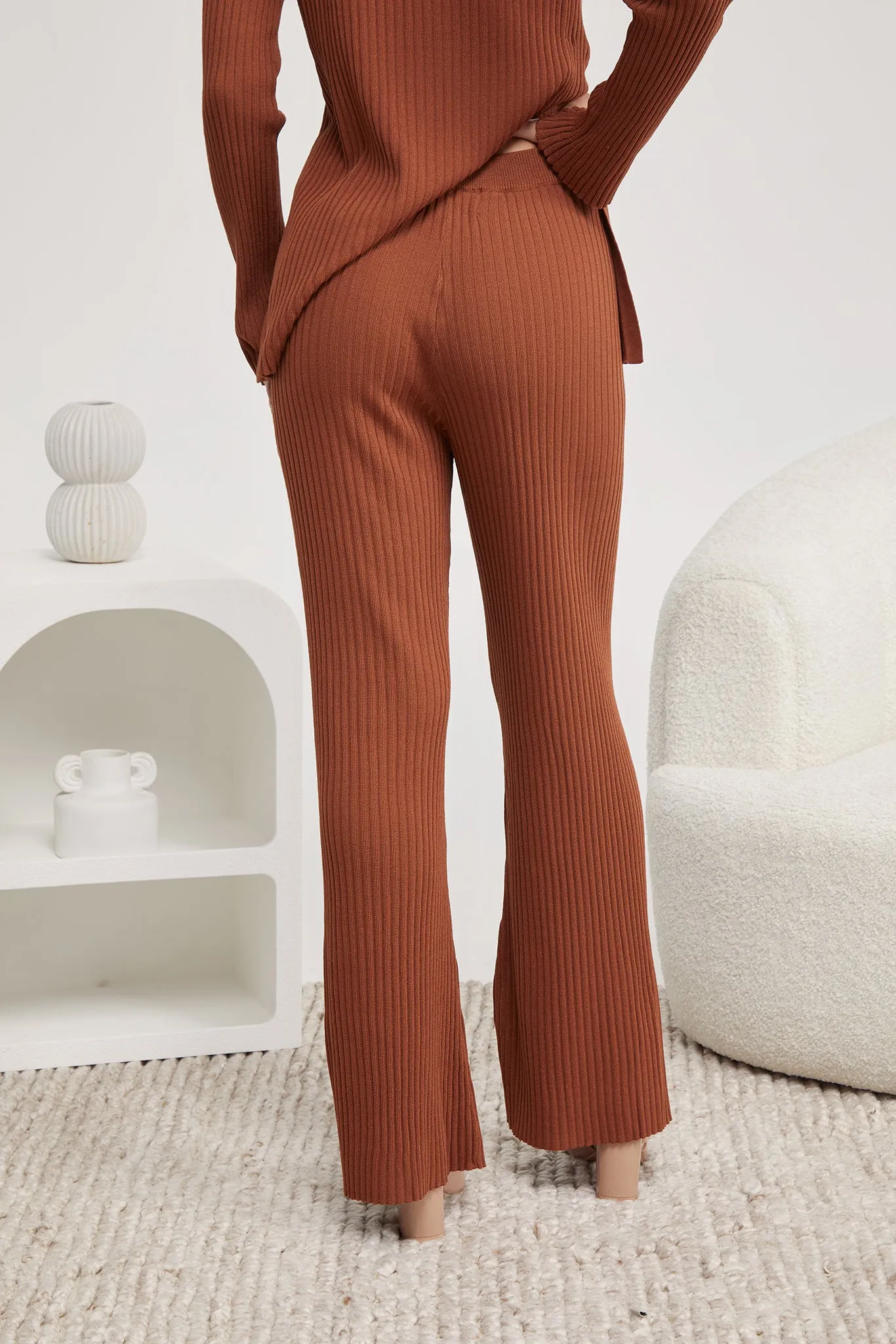 Avelline Knit Pants - Brown