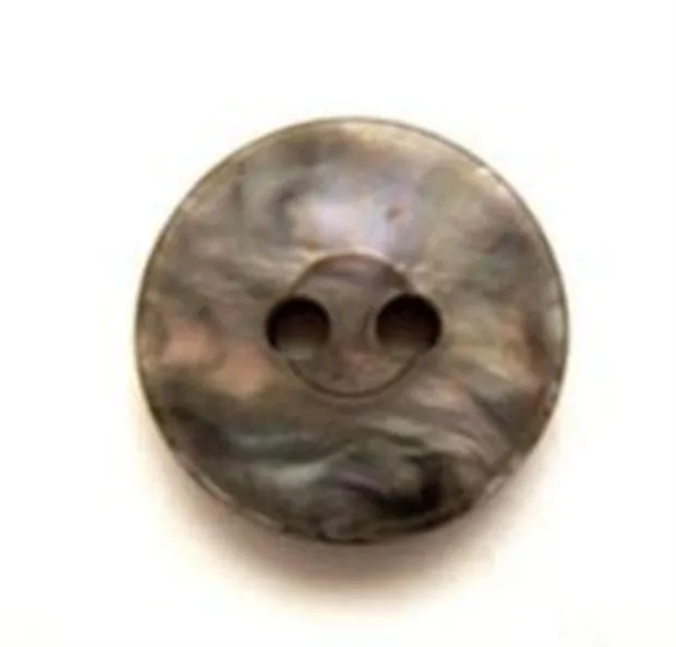 B0098 15mm Grey and Iridescent Shimmery 2 Hole Button