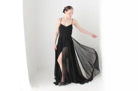 BALLETCORE Y2K Designer 'Religion' Dramatic Layered Crepe Chiffon Formal Gown