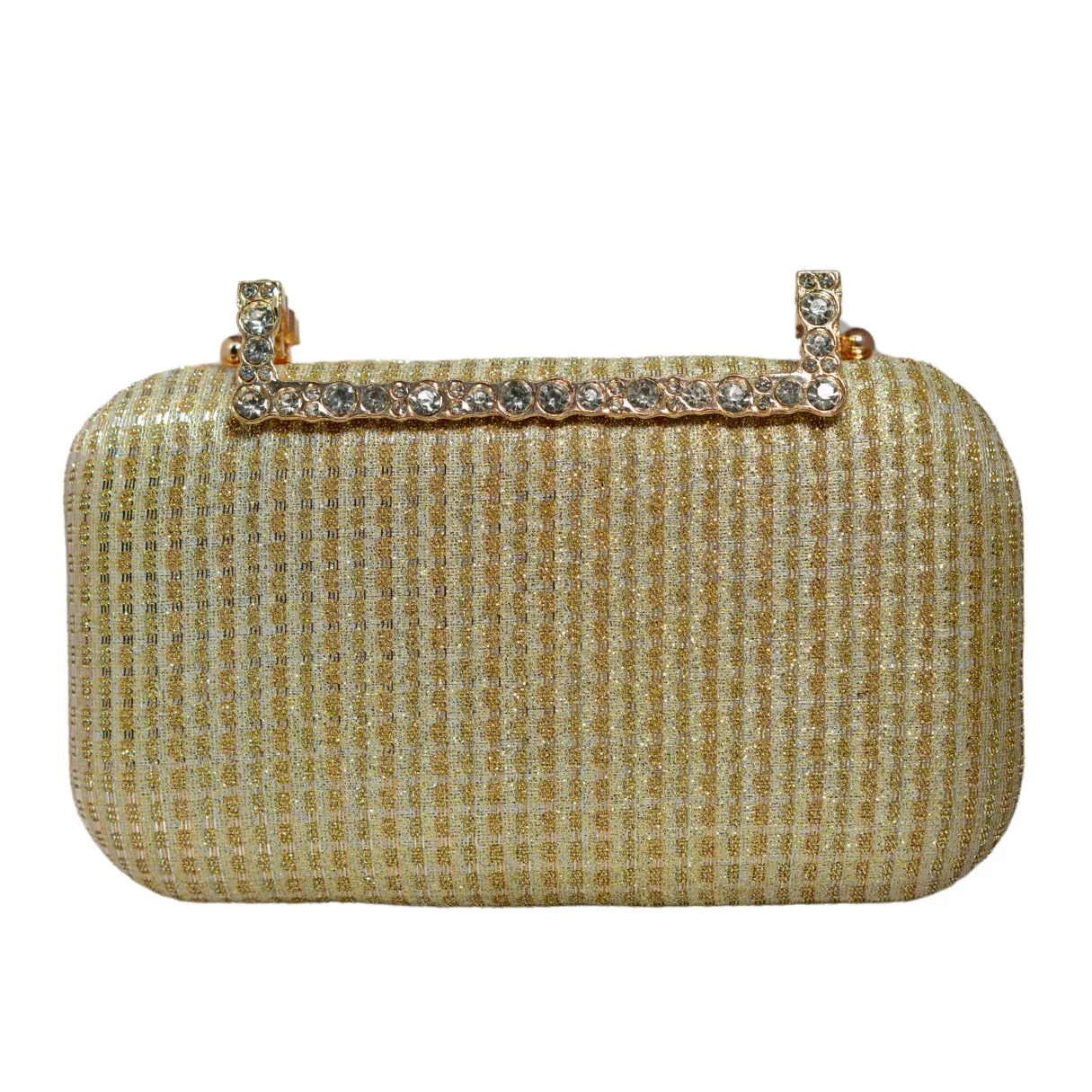 Beige Shimmery Fabric Clutch
