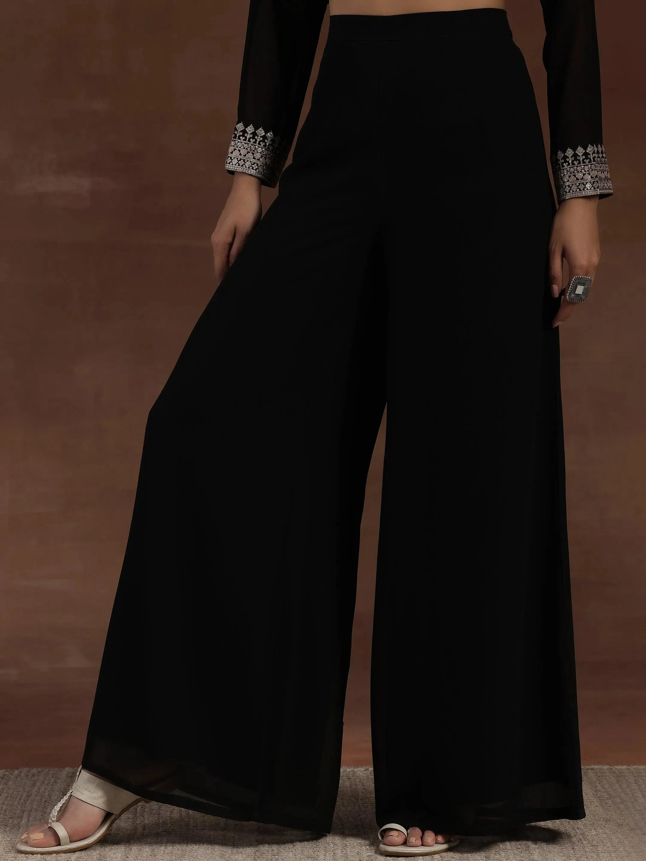 Black Embroidered Georgette Pakistani Suit