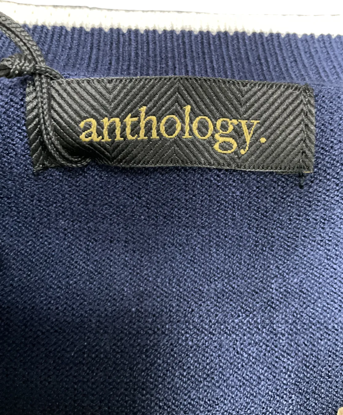 Blue Anthology Contrast Trim Short Sleeve Jumper UK 12