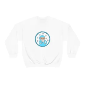 Blue Santa Claus Sweatshirt, Turquoise Santa Sweatshirt, Trendy Noel Minimalist Christmas Sweatshirt, Xmas Santa Crewneck Pastel Holiday Top