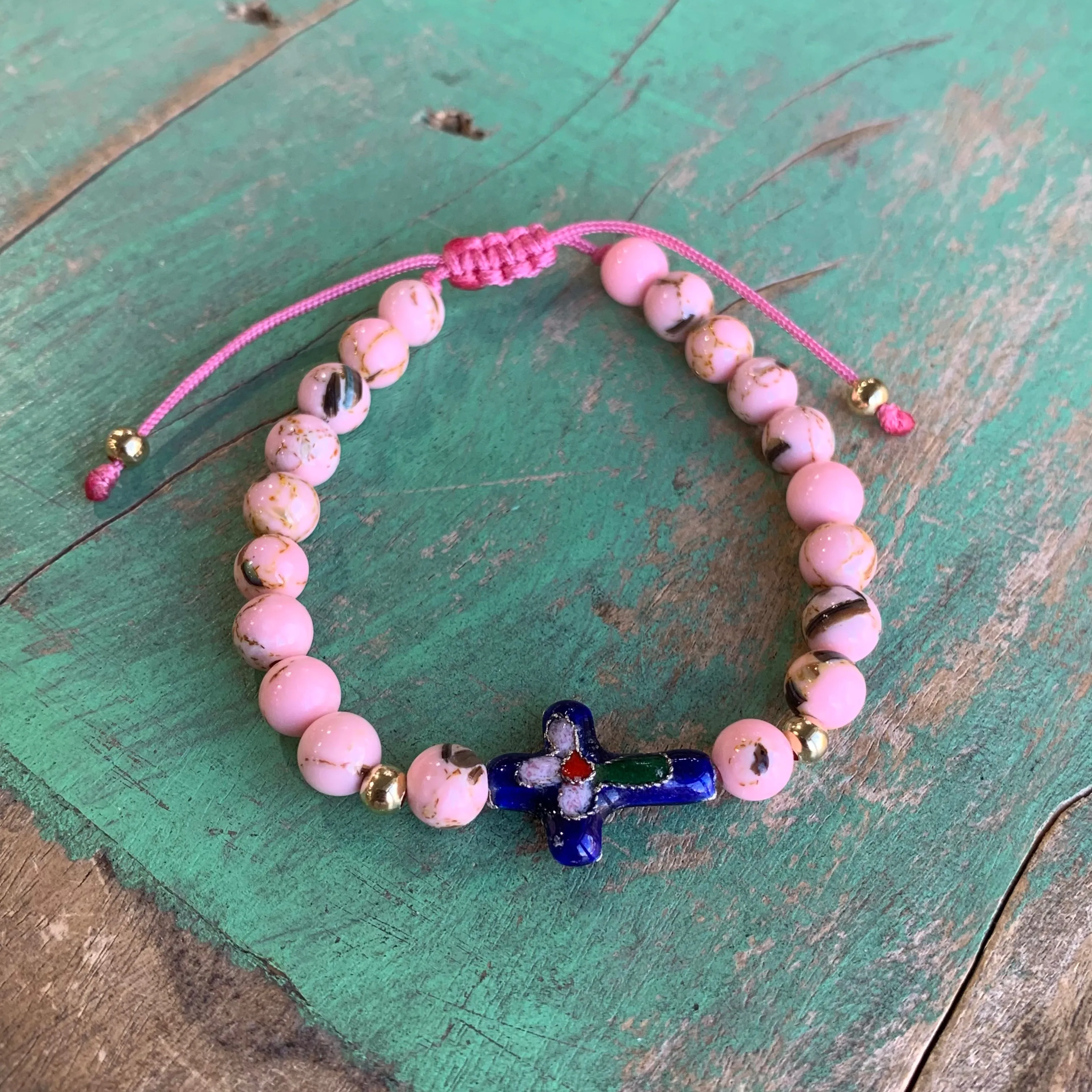 Bubblegum Cross Bracelet