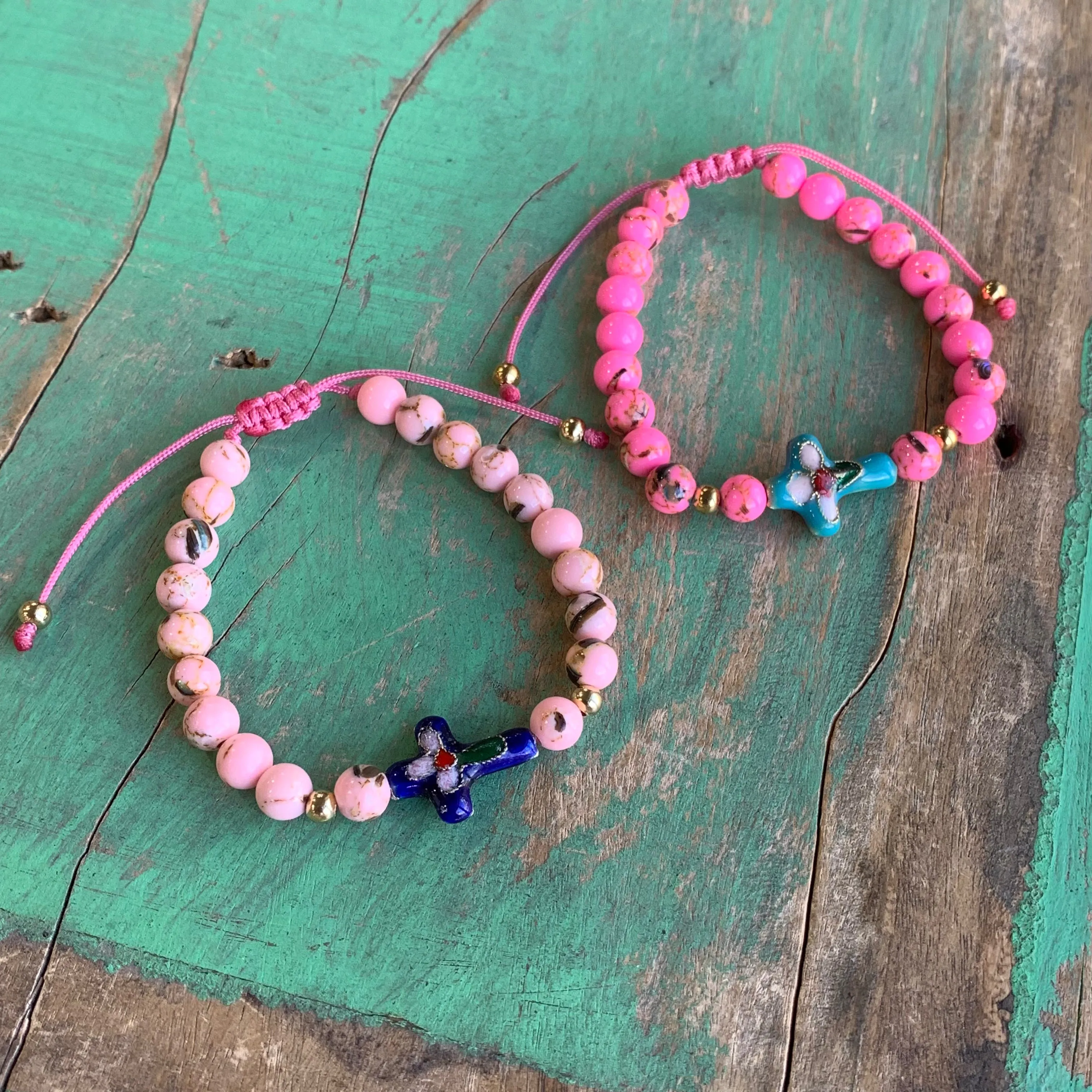 Bubblegum Cross Bracelet