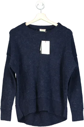 By Malene Birger Navy Soft Mohair Navy Dip Back Pullover UK XXS