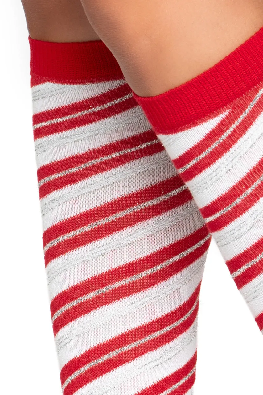 Candy Cane Knee Highs