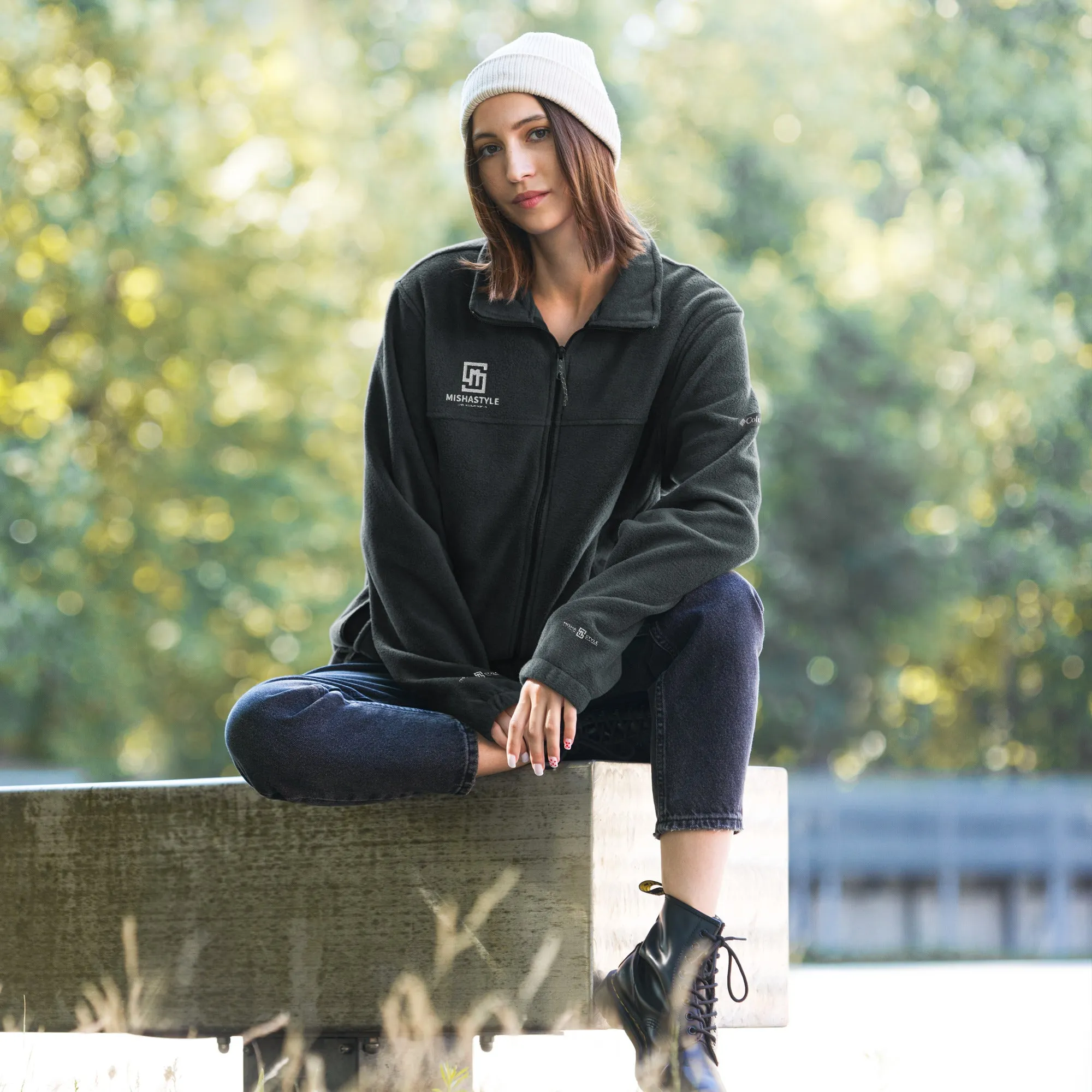 Collegaite Navy Unisex Columbia fleece jacket