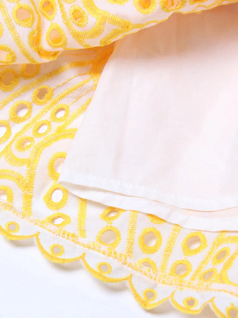 Cotton Smocked Layered Rufle Strapless Mini Dress