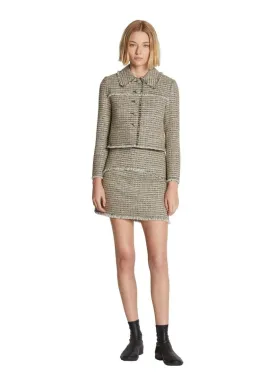 Cropped Tweed Jacket - Yellow Multi