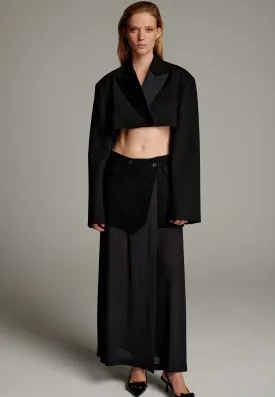 Cut Deconstructed Blazer Skirt Black