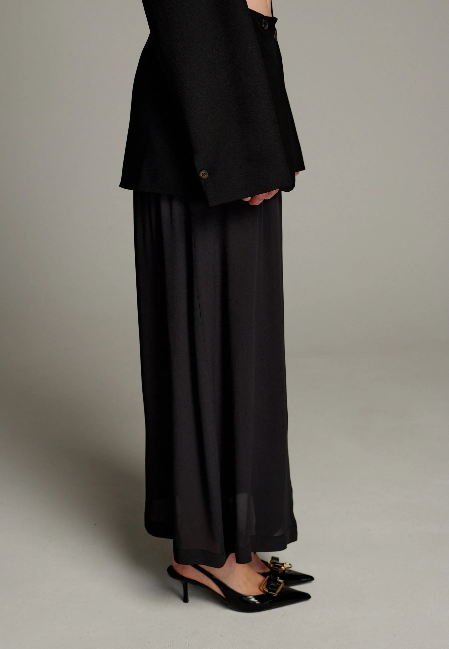 Cut Deconstructed Blazer Skirt Black