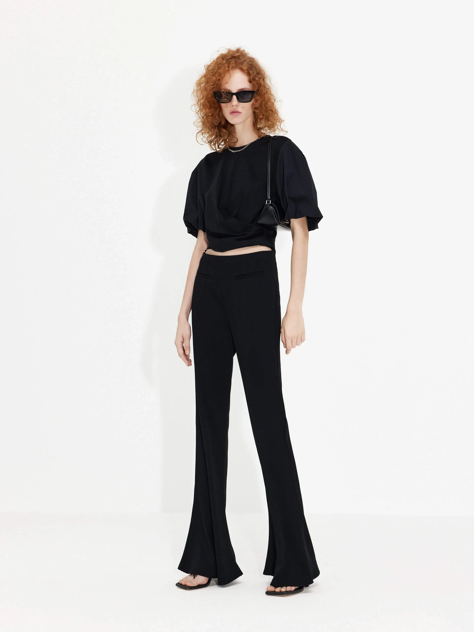 Deconstructed Flared Pants