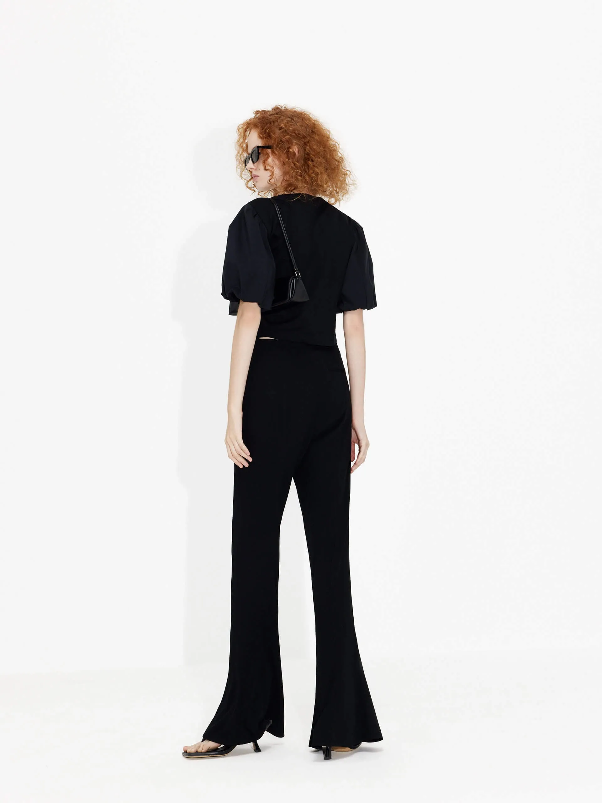 Deconstructed Flared Pants