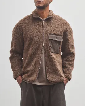 Evan Kinori Fleece Jacket, Undyed Brown