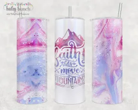 Faith Can Move Mountains Shimmer Glitter Tumbler TUMBFAITH0520