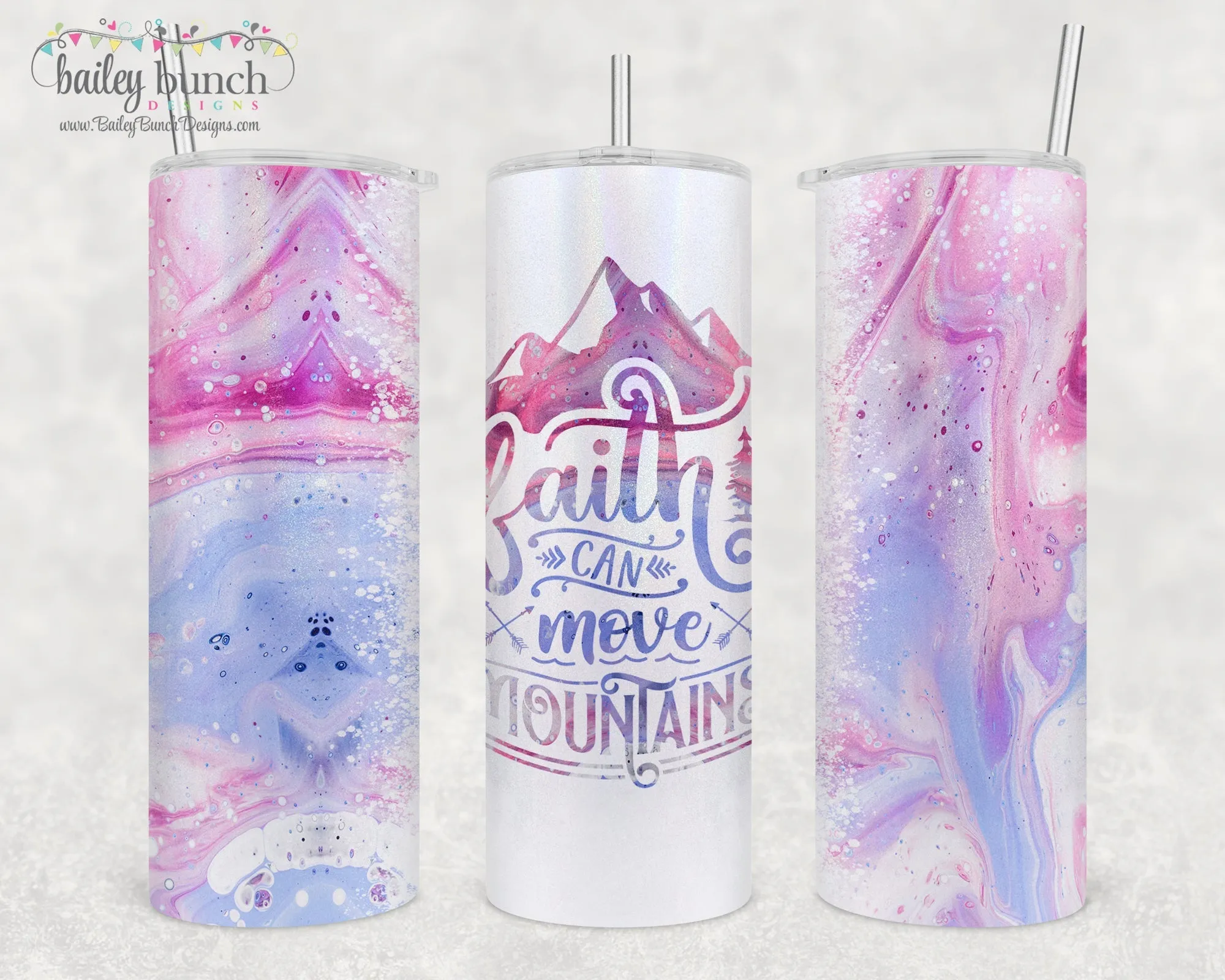 Faith Can Move Mountains Shimmer Glitter Tumbler TUMBFAITH0520