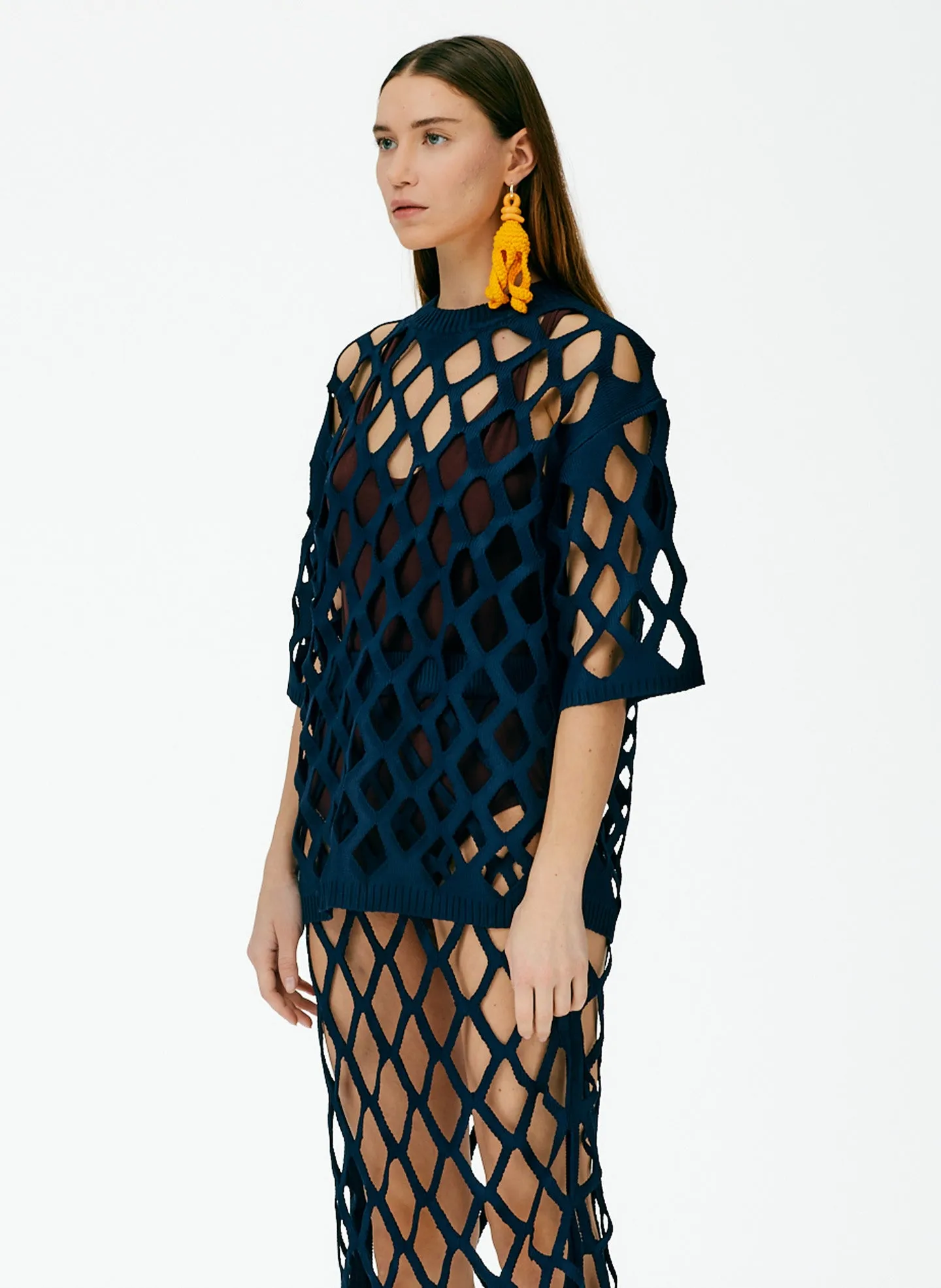 Fishnet Macrame Oversized T-Shirt
