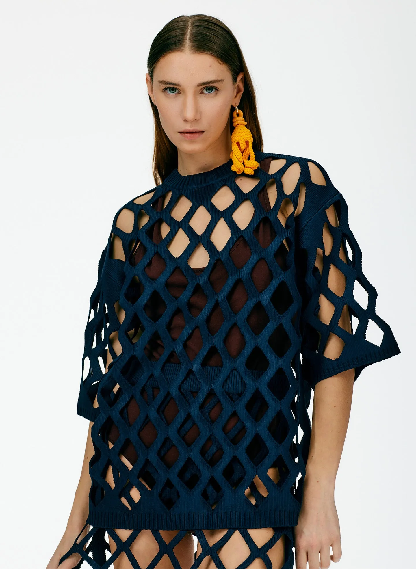 Fishnet Macrame Oversized T-Shirt