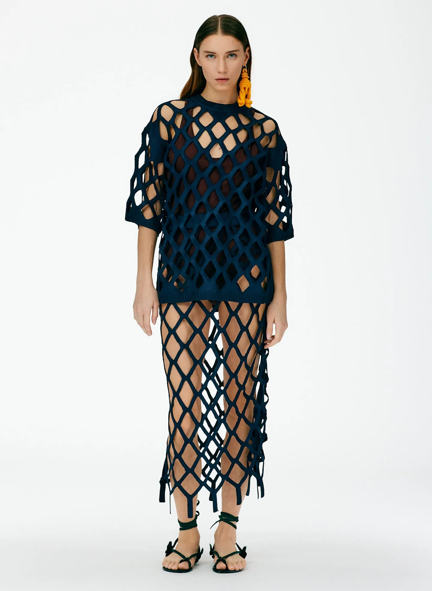 Fishnet Macrame Oversized T-Shirt