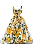 Floral Printed Single-breasted Slip Dress