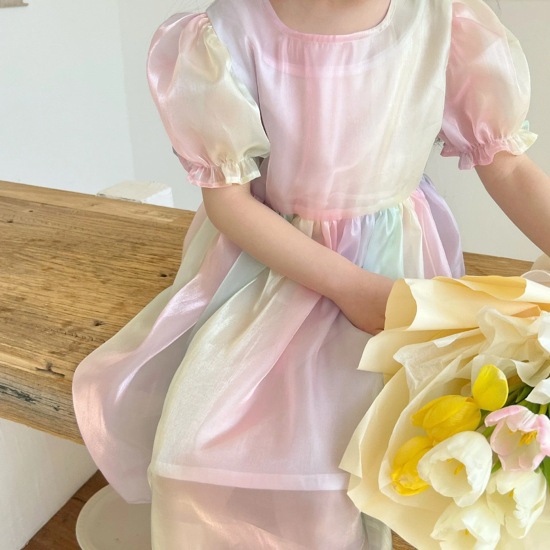Glossy Pastel Rainbow Dress