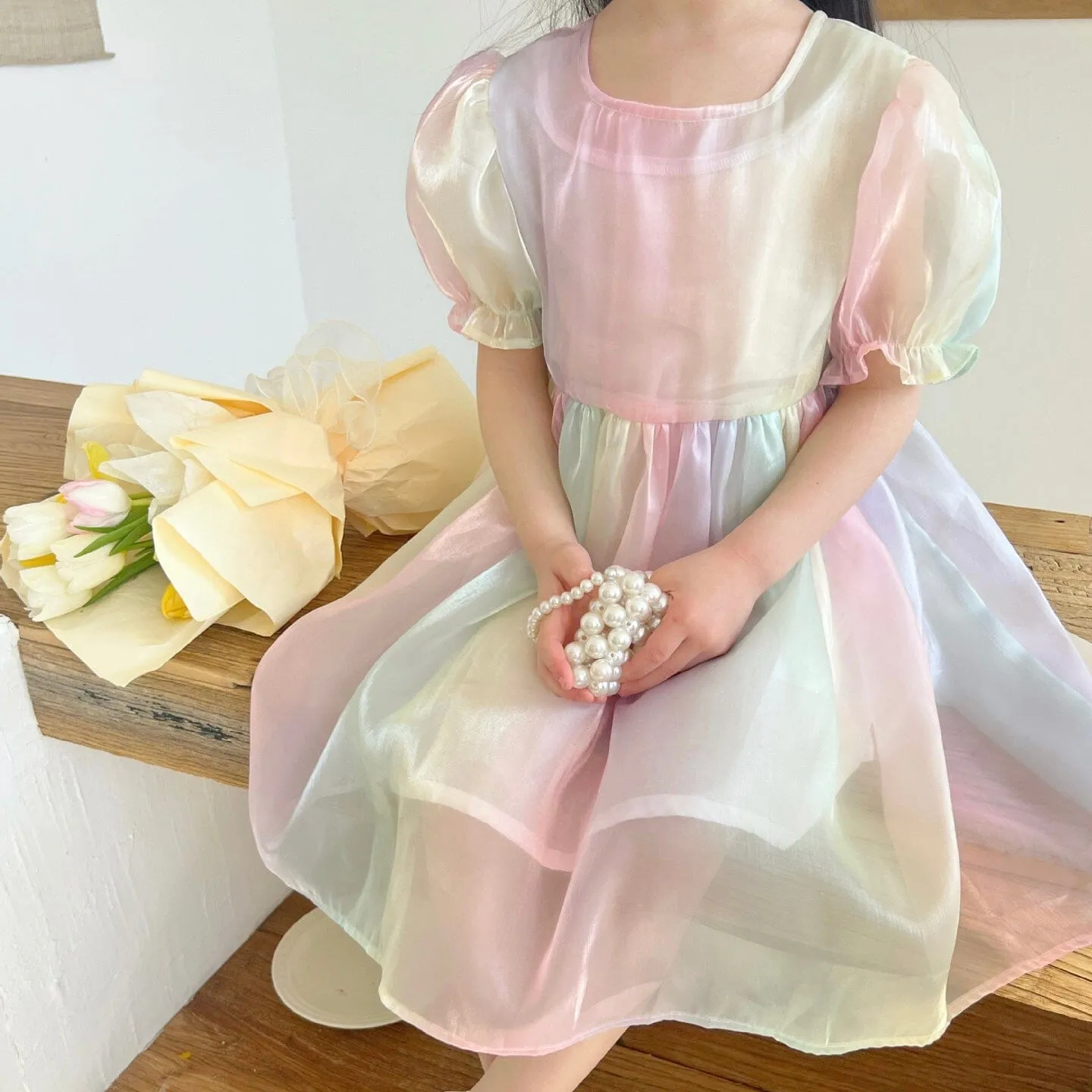Glossy Pastel Rainbow Dress
