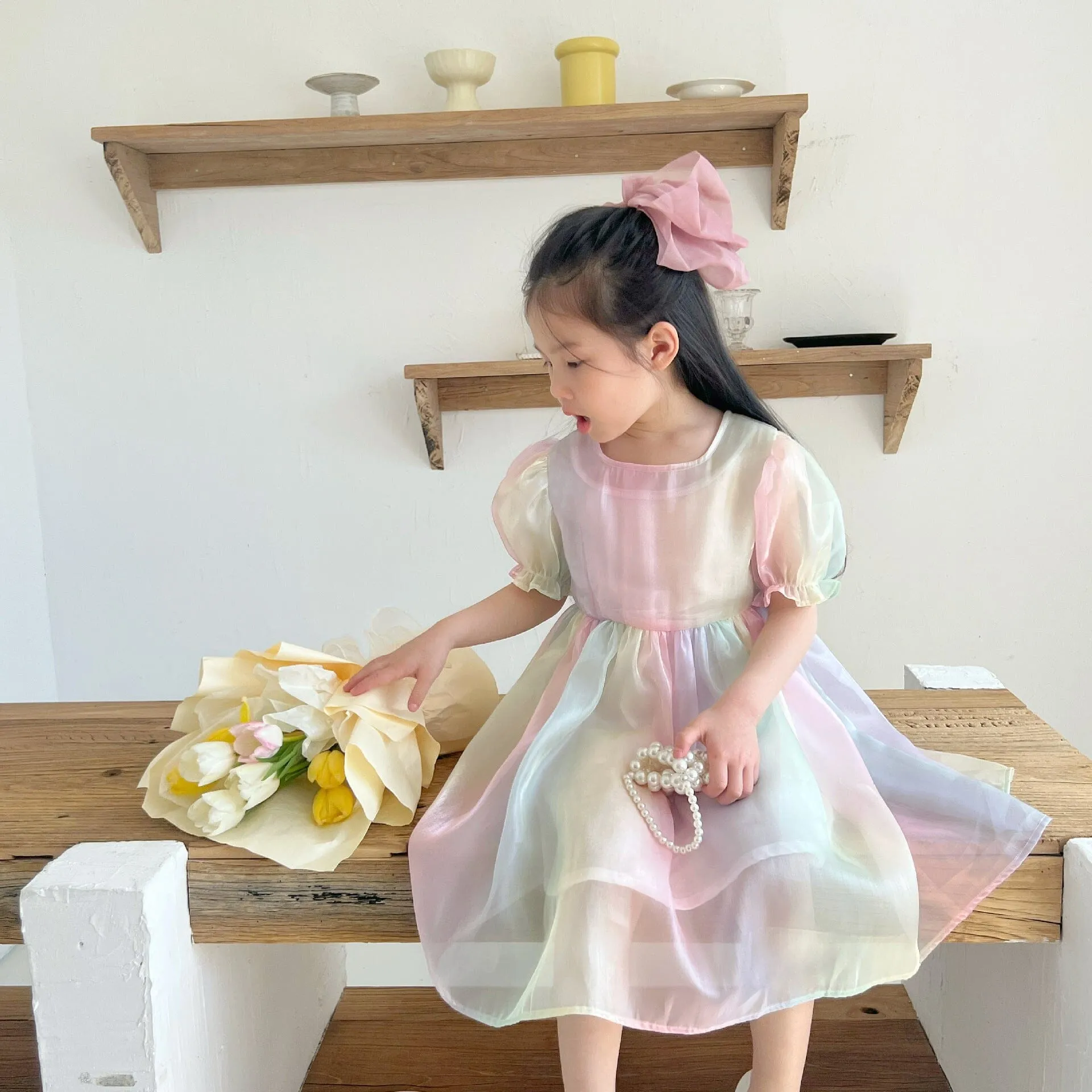 Glossy Pastel Rainbow Dress