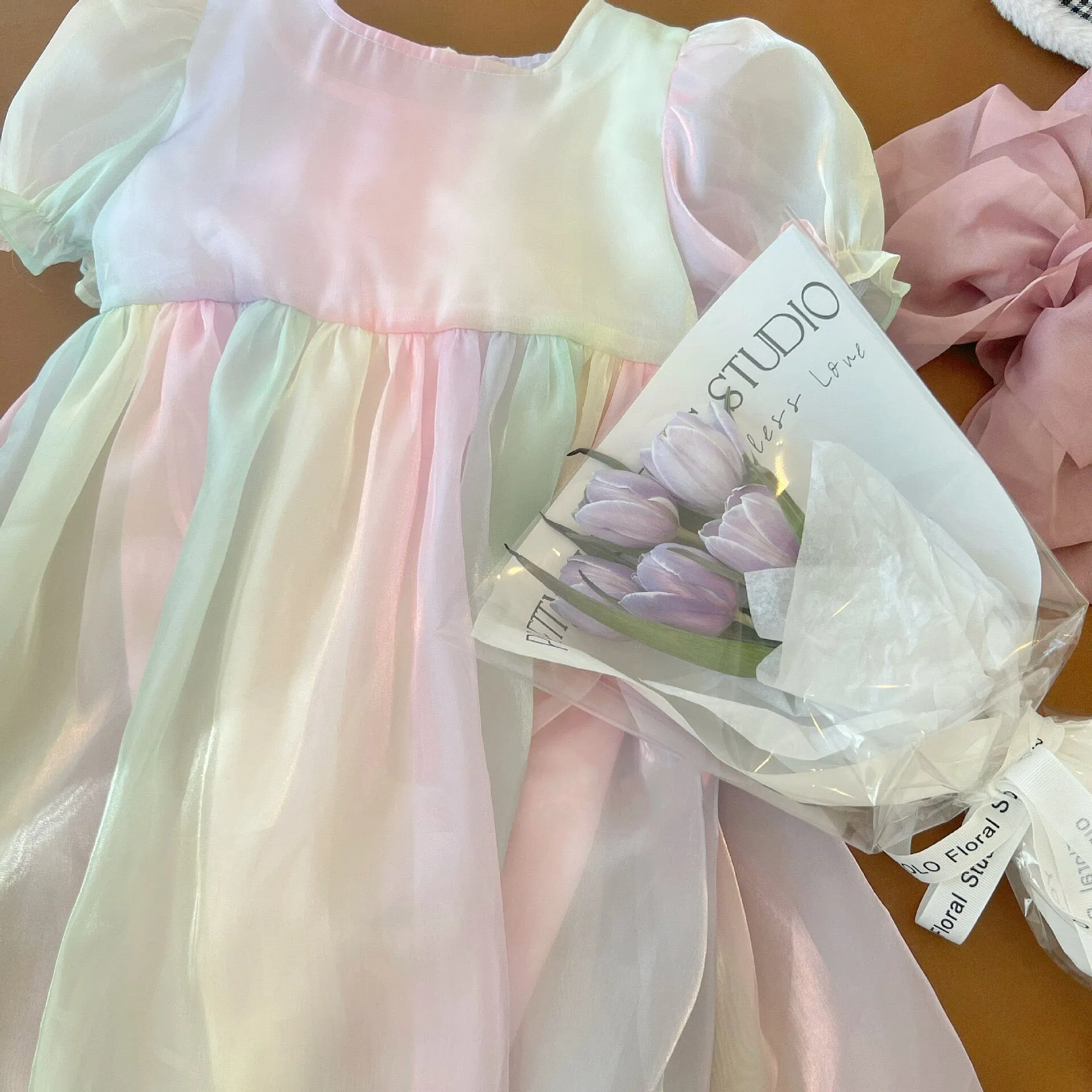 Glossy Pastel Rainbow Dress