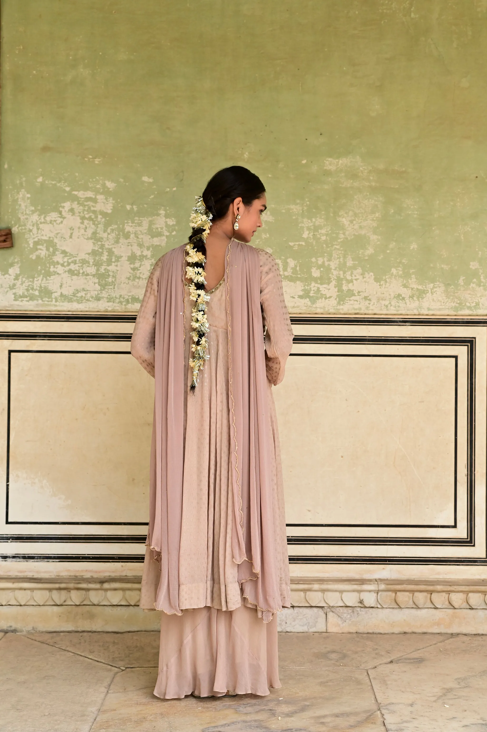 Gulnaar Zari & Sequin Font-Slit Anarkali Set
