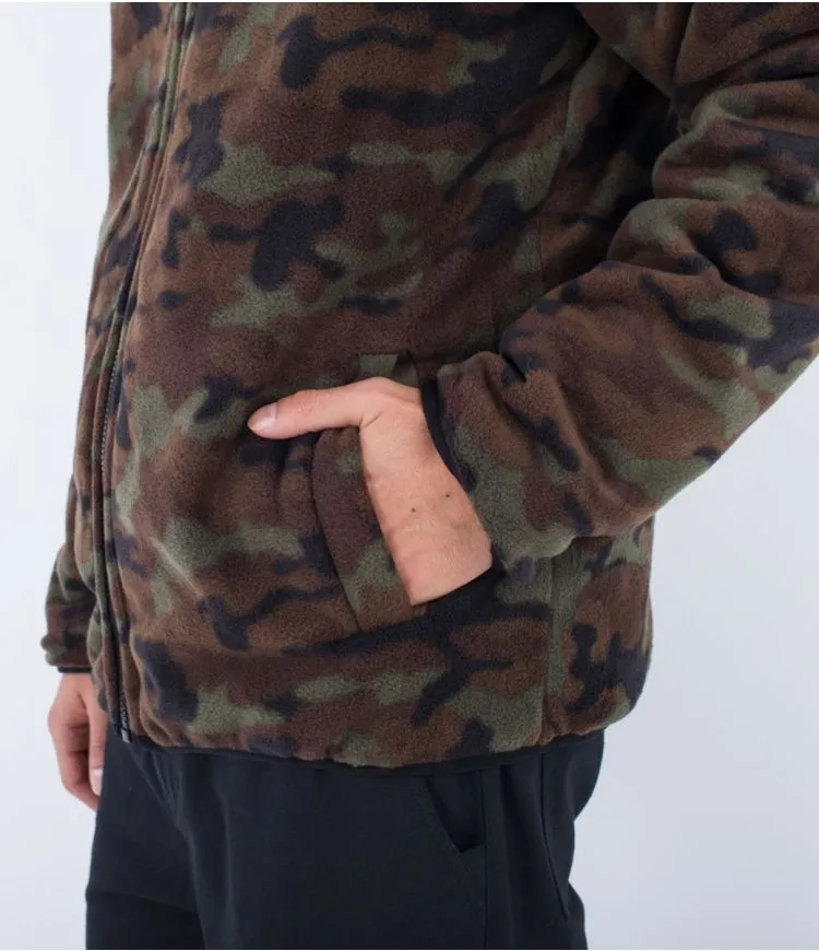 Juniper Reversible Fleece Jacket in Olive