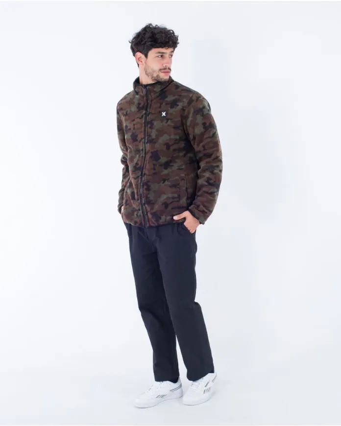 Juniper Reversible Fleece Jacket in Olive