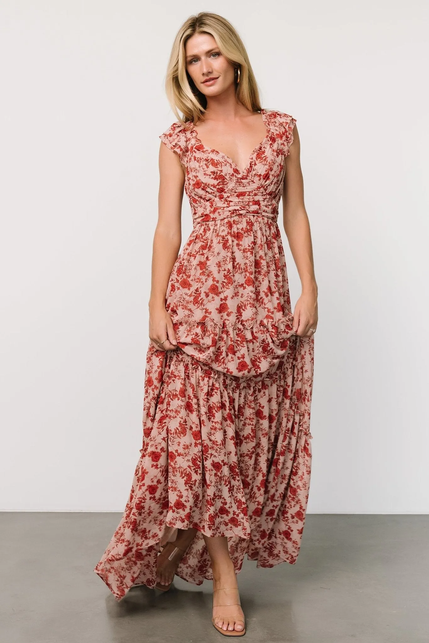 Martina Maxi Dress | Blush   Red
