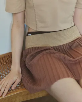 mini knit pleats skirt