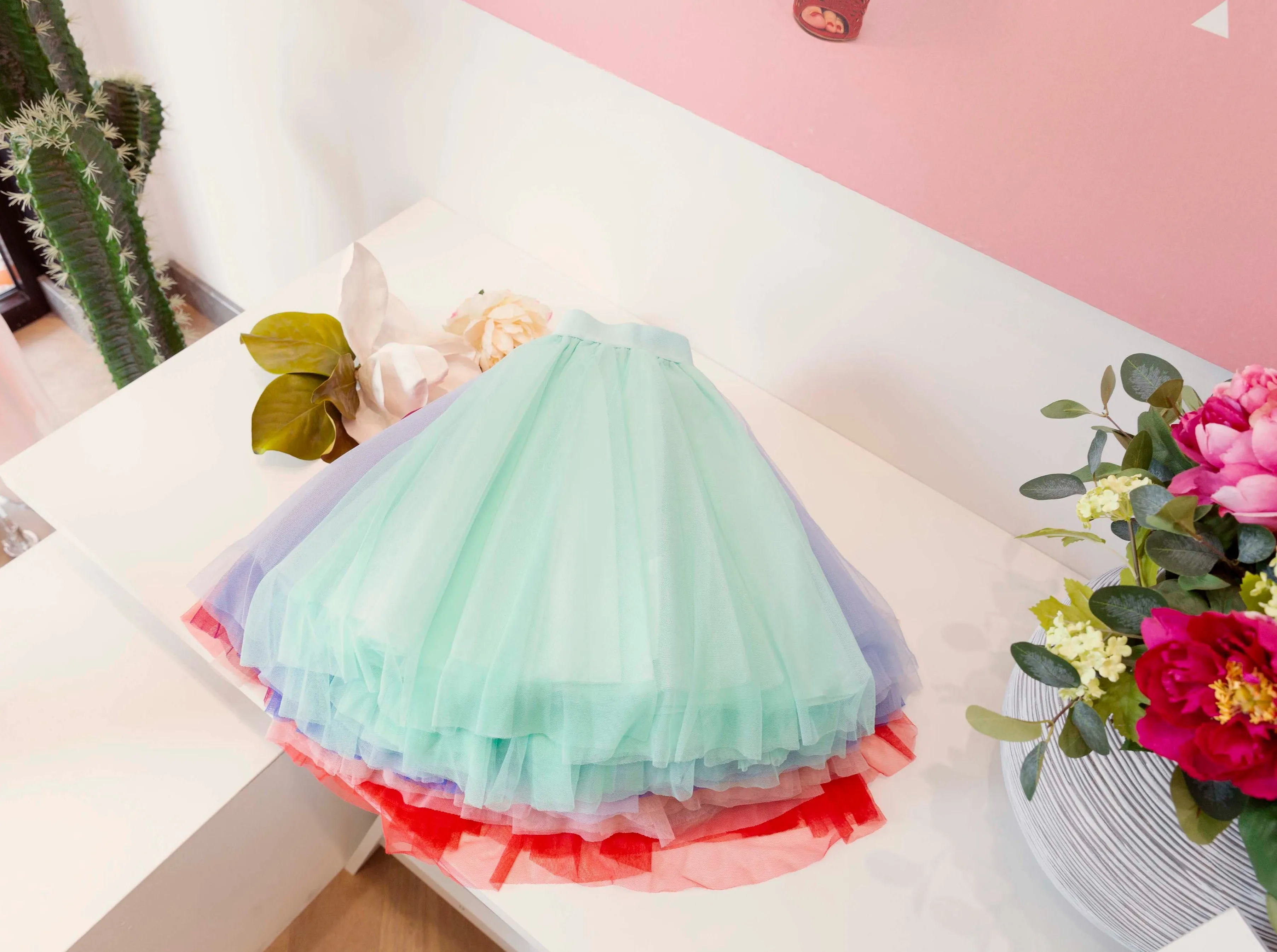 Mini Mint Tulle Skirt