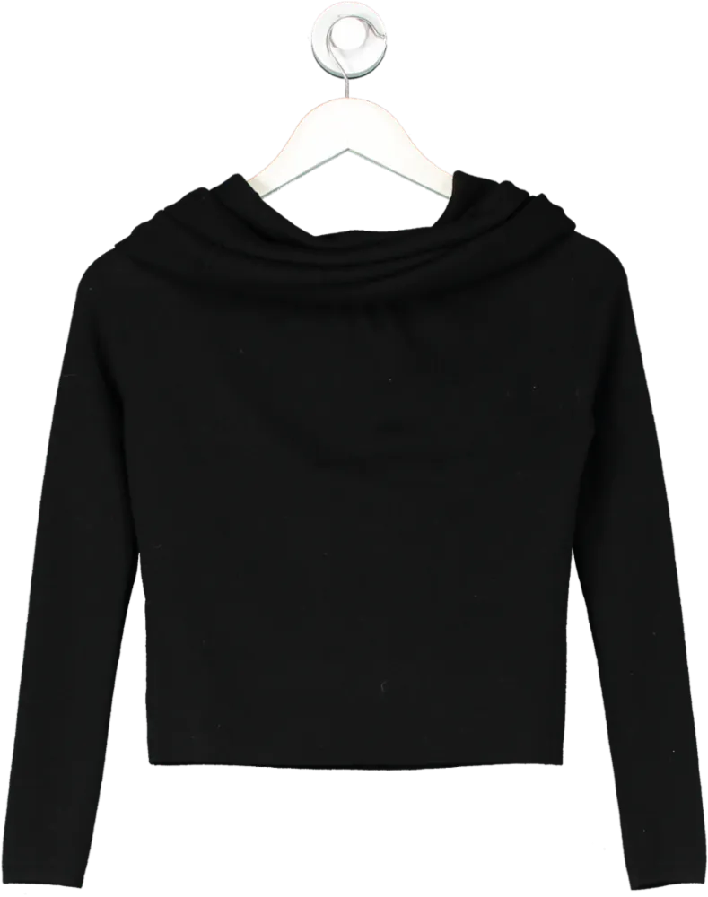 Mint Velvet Black Knit Bardot Jumper UK S