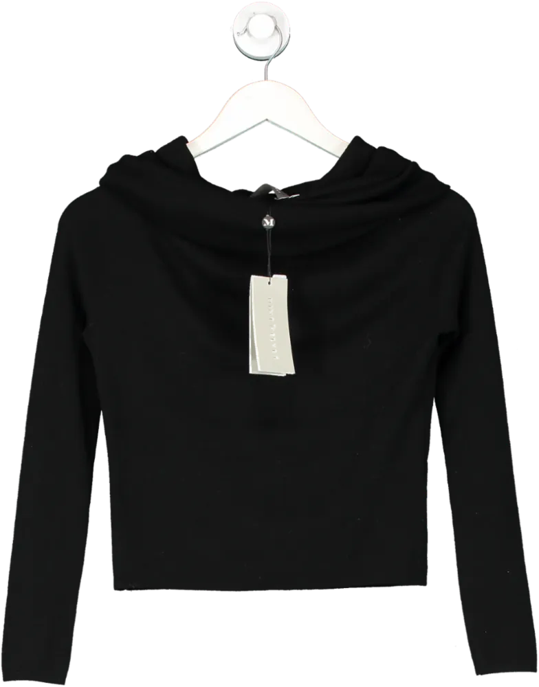 Mint Velvet Black Knit Bardot Jumper UK S