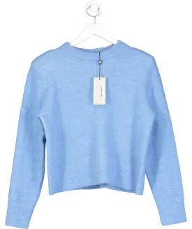 Mint Velvet Blue Fluff Shoulder Pad Jumper UK M
