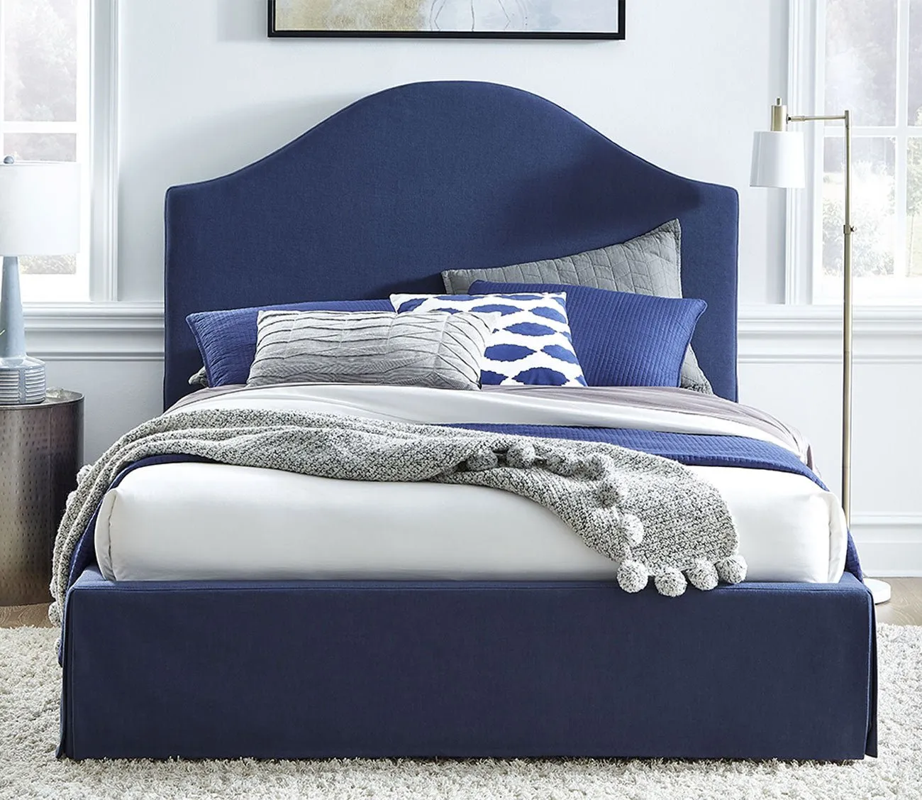 Modus Furniture Sur Upholstered Skirted Panel Bed