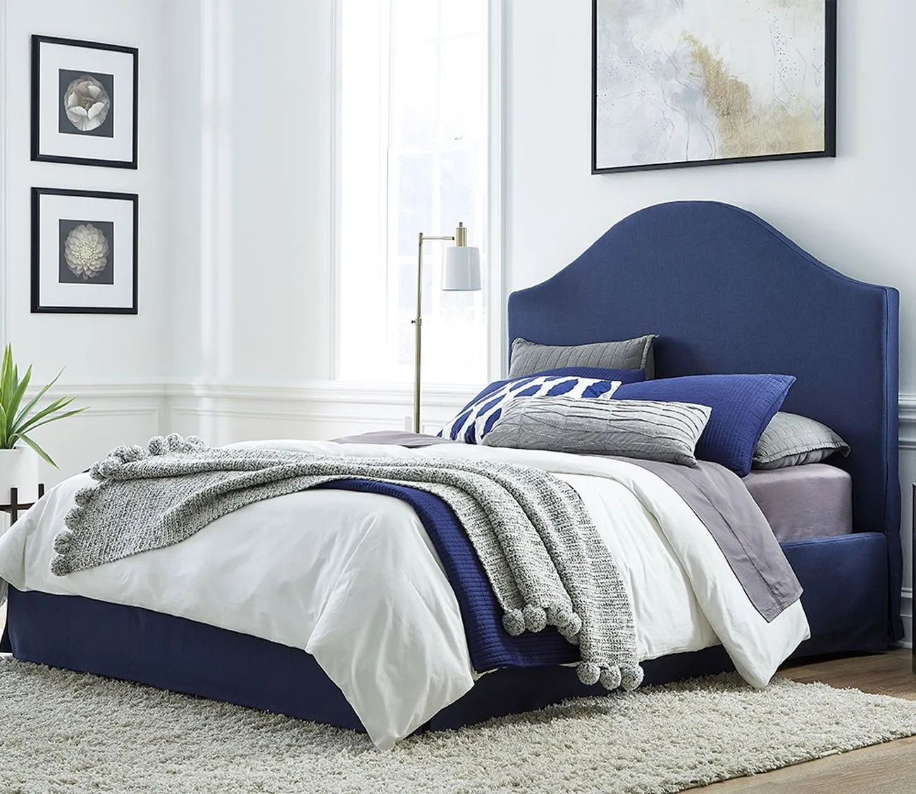 Modus Furniture Sur Upholstered Skirted Panel Bed