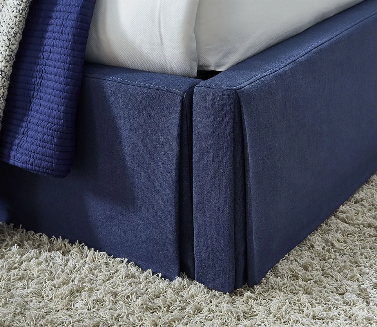 Modus Furniture Sur Upholstered Skirted Storage Panel Bed